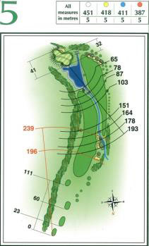 Map of Hole 5 on the Championship Course at Penina Golf Resort