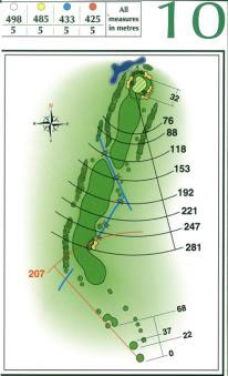 Map of Hole 10 on the Championship Course at Penina Golf Resort