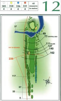 Map of Hole 12 on the Championship Course at Penina Golf Resort