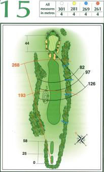 Map of Hole 15 on the Championship Course at Penina Golf Resort